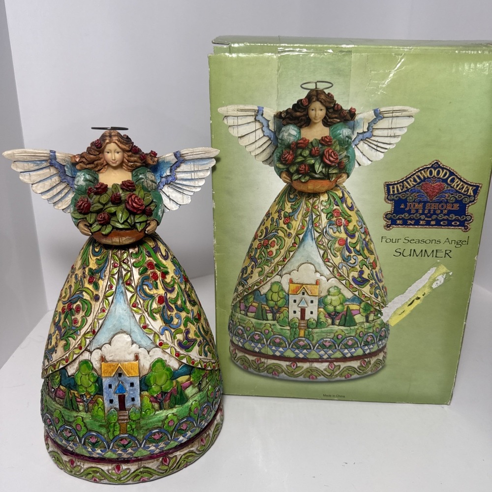 JIM SHORE‎ HEARTWOOD CREEK SUMMER RESTORES THE SOUL ANGEL SUMMER 2004 ORIG BOX